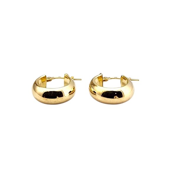 14K Yellow Gold Huggie Hoop Earrings #22720 - Picture 4 of 9